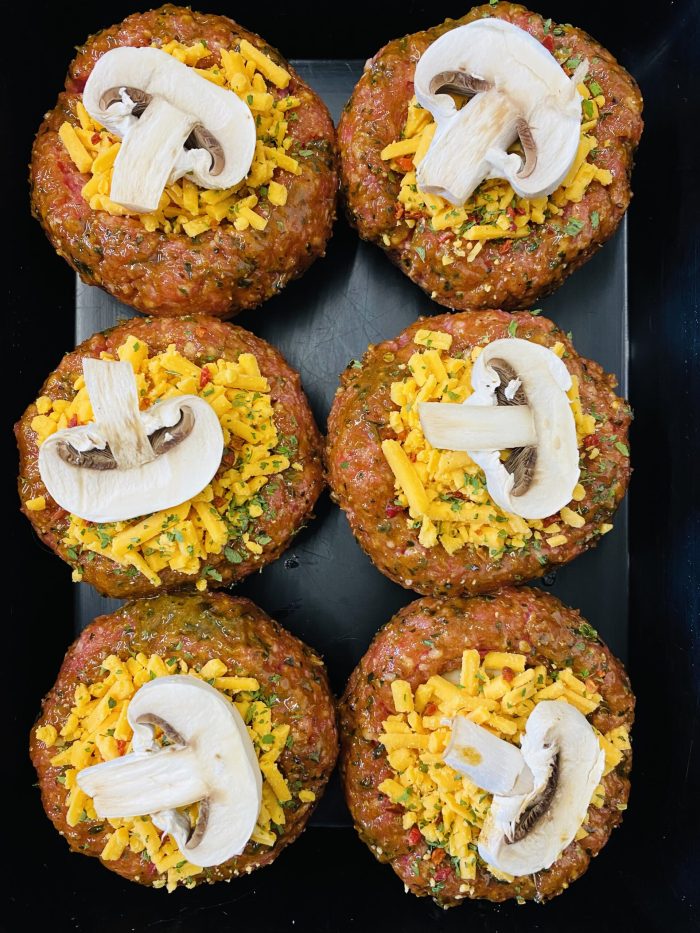 Steak, Mushroom & Cheddar Pockets Nicholsons Butchers T01282 617557