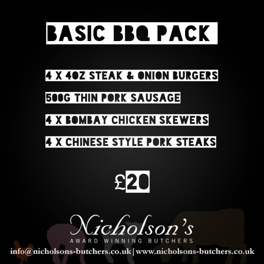 Basic BBQ Pack Nicholsons Butchers T:01282 617557